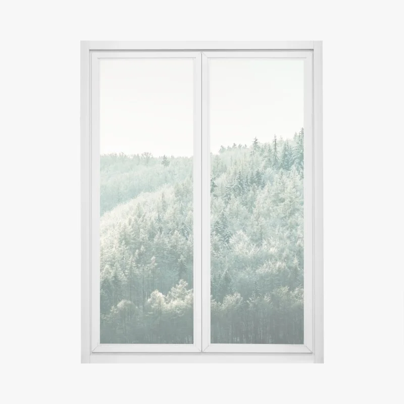 Fensteraufkleber aquarell eukalyptus blättermuster – Wallnifity®