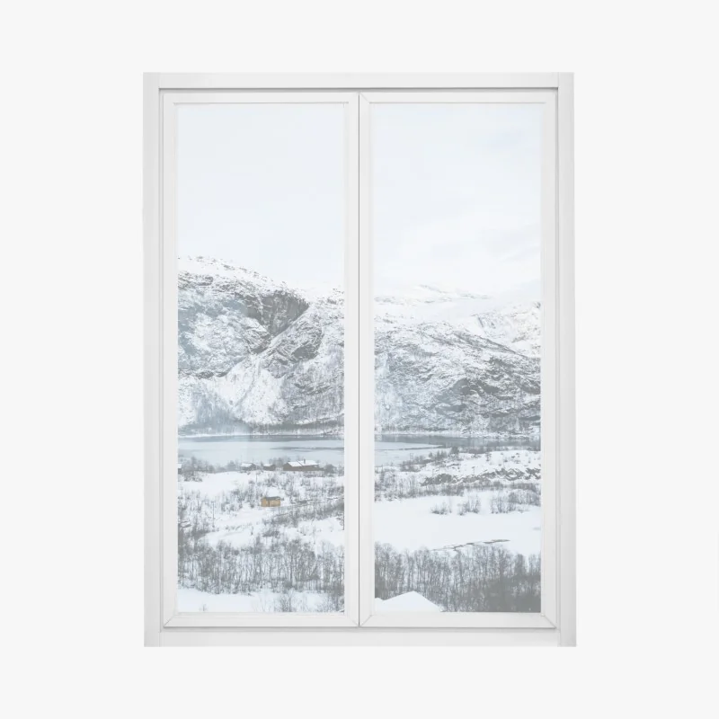 Fensteraufkleber sanftes aquarellmuster mit eukalyptusblättern – Wallnifity®