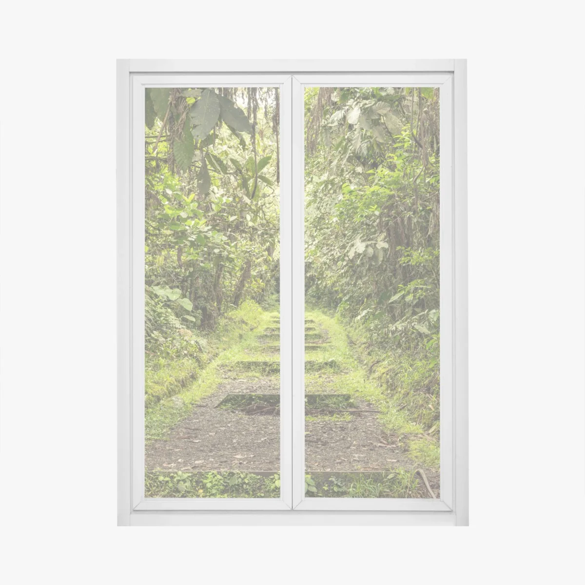 Fensteraufkleber pfad durch üppigen dschungel – Wallnifity® Fensteraufkleber pfad durch üppigen dschungel – Wallnifity®