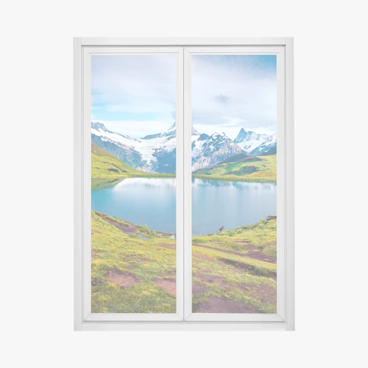 Fensteraufkleber ruhiger morgen am Bachalpsee, Schweiz – Wallnifity®