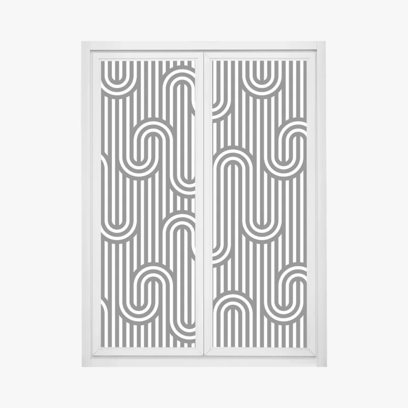 Fensteraufkleber nebliger wasserfall im dichten kiefernwald – Wallnifity®