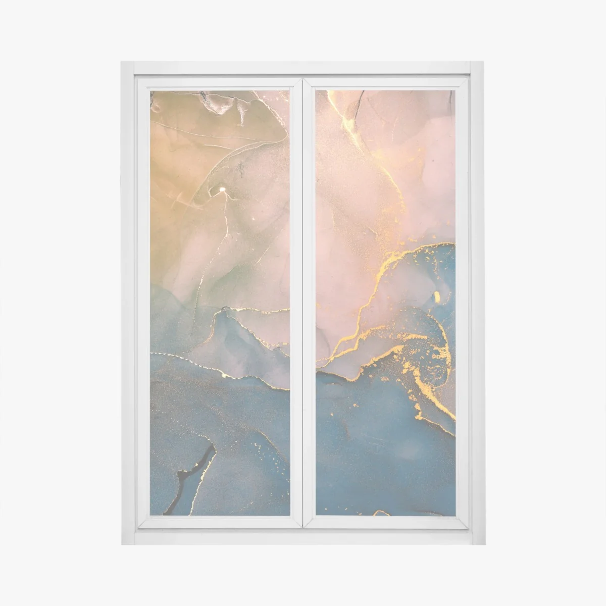 Fensteraufkleber blaues und goldenes abstraktes marmormotiv – Wallnifity® Fensteraufkleber blaues und goldenes abstraktes marmormotiv – Wallnifity®