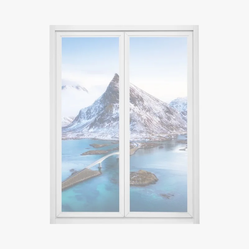 Fensteraufkleber türkisbucht in Lindos, Rhodos – Wallnifity®