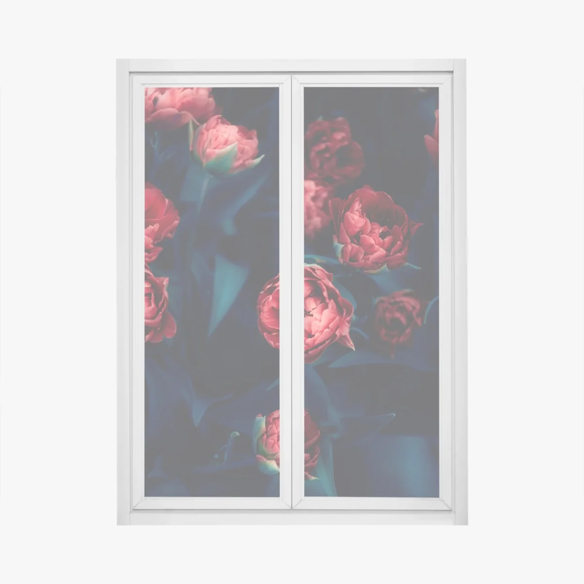 Fensteraufkleber dunkler roter tulpenstrauß – Wallnifity®