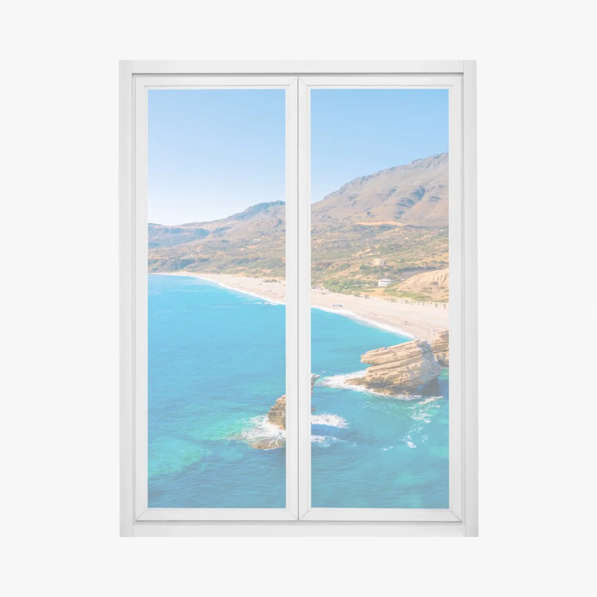 Fensteraufkleber türkisfarbenes küstenpanorama – Wallnifity® Fensteraufkleber türkisfarbenes küstenpanorama – Wallnifity®