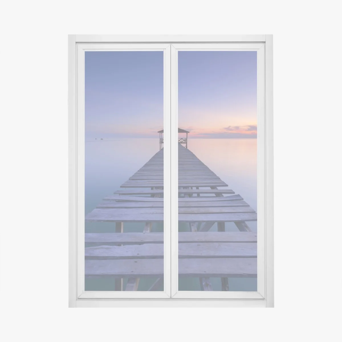 Fensteraufkleber ruhiger steg bei sonnenuntergang – Wallnifity®