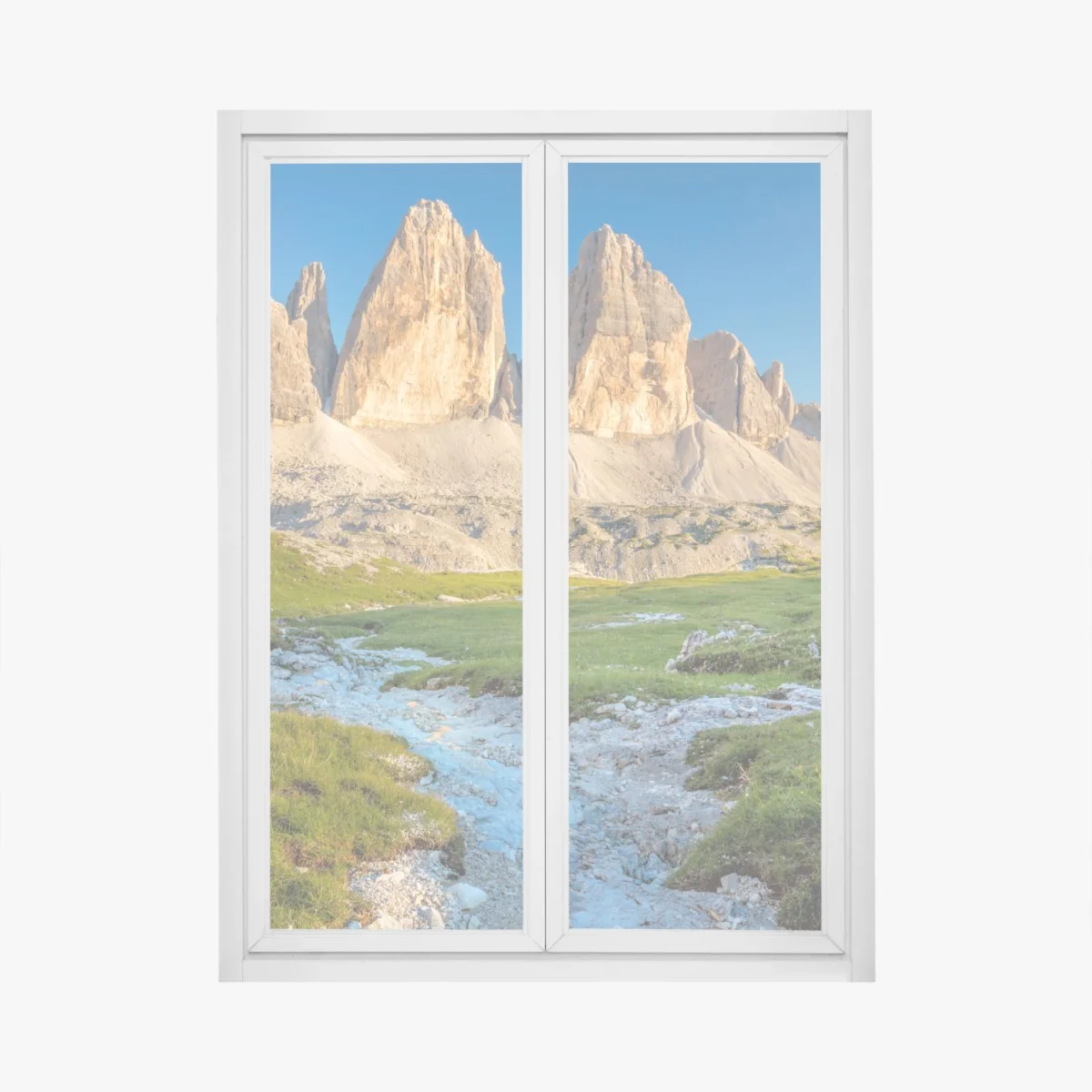 Fensteraufkleber Tre Cime di Lavaredo über der alpenwiese – Wallnifity®
