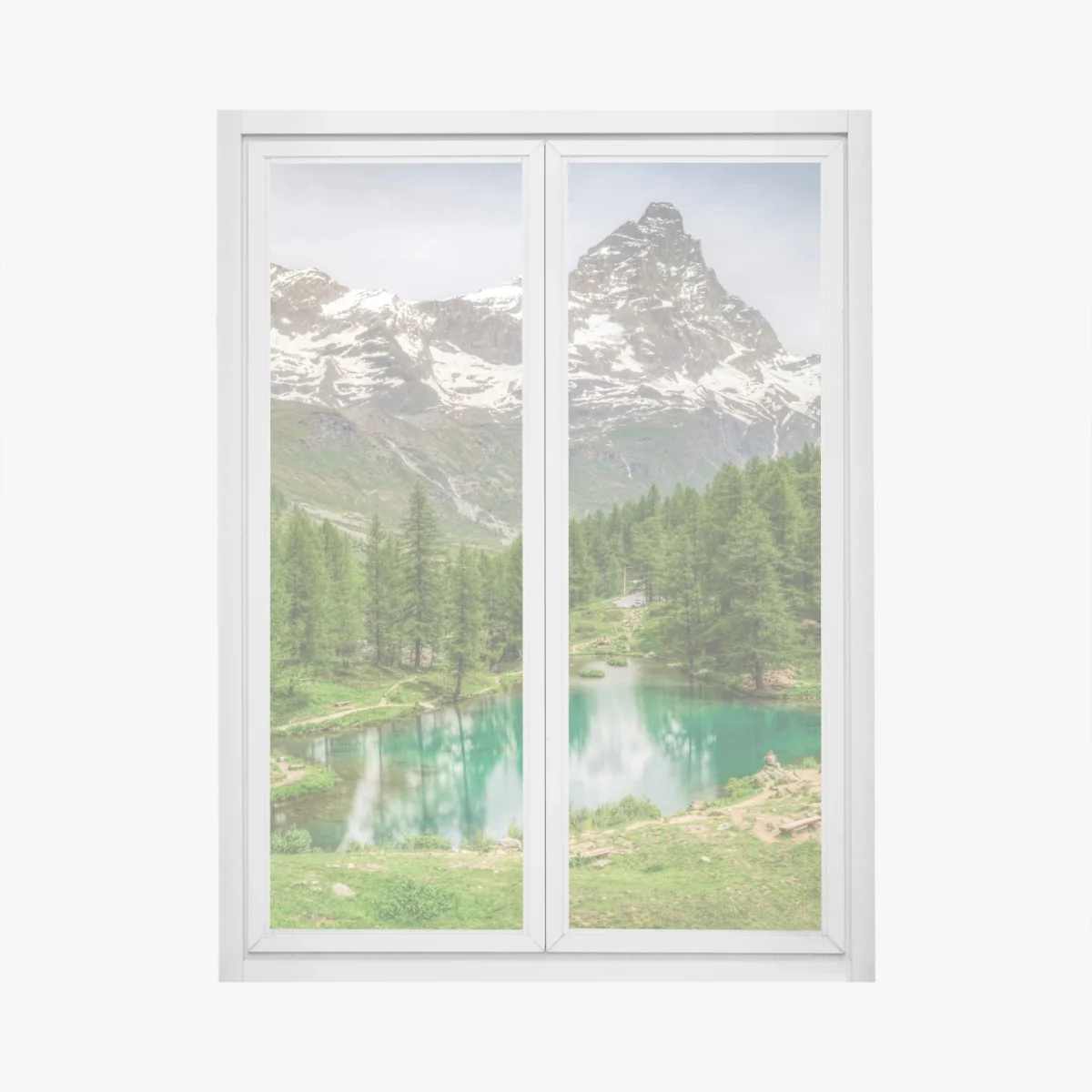 Fensteraufkleber blauer see bei Cervinia – Wallnifity®
