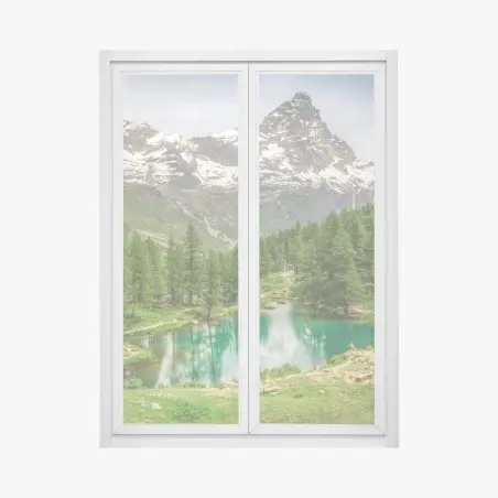Fensteraufkleber blauer see bei Cervinia – Wallnifity®