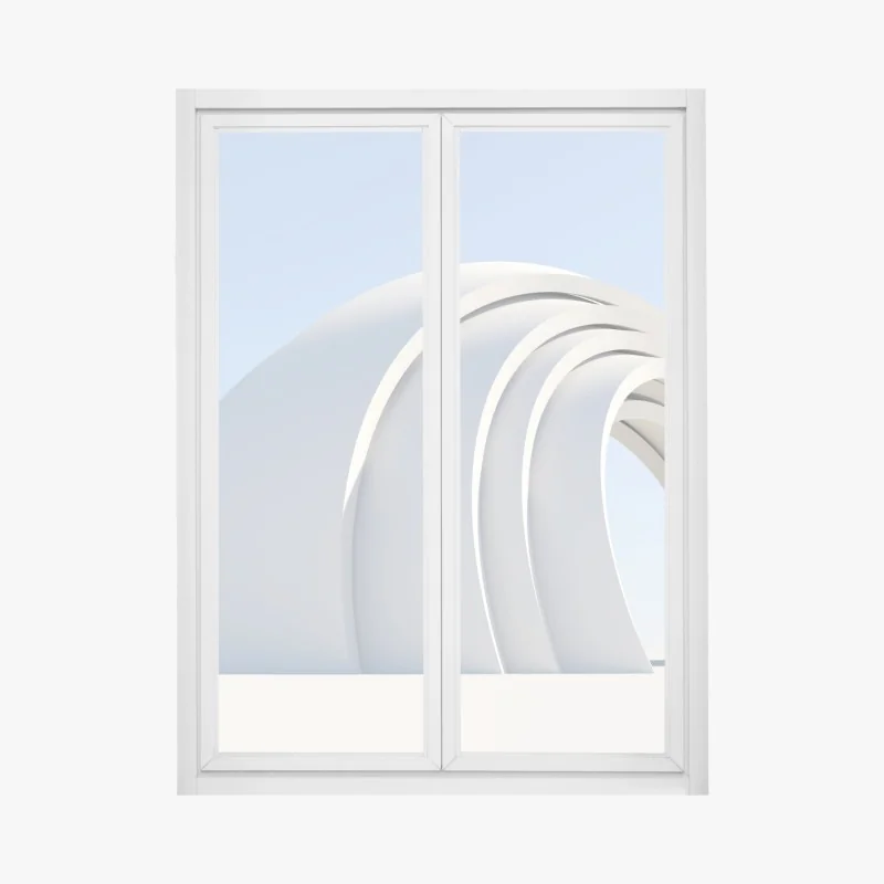 Fensteraufkleber minimalistische bogenskulptur