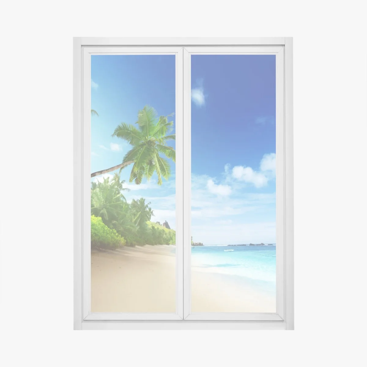 Fensteraufkleber sonnenuntergang am strand von Mahe, Seychellen – Wallnifity® Fensteraufkleber sonnenuntergang am strand von Mahe, Seychellen – Wallnifity®