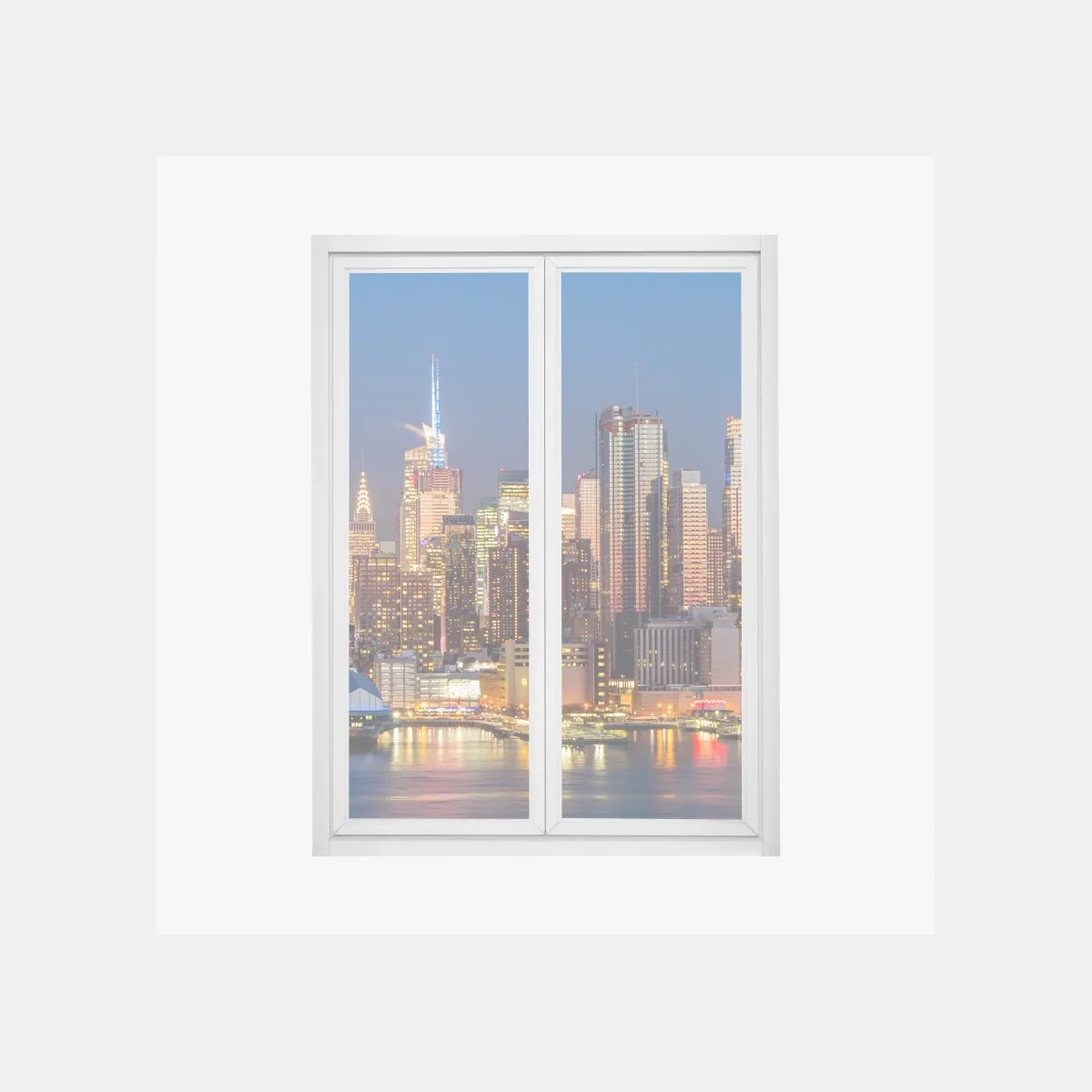 Fensteraufkleber panorama von New York bei dämmerung – Wallnifity®