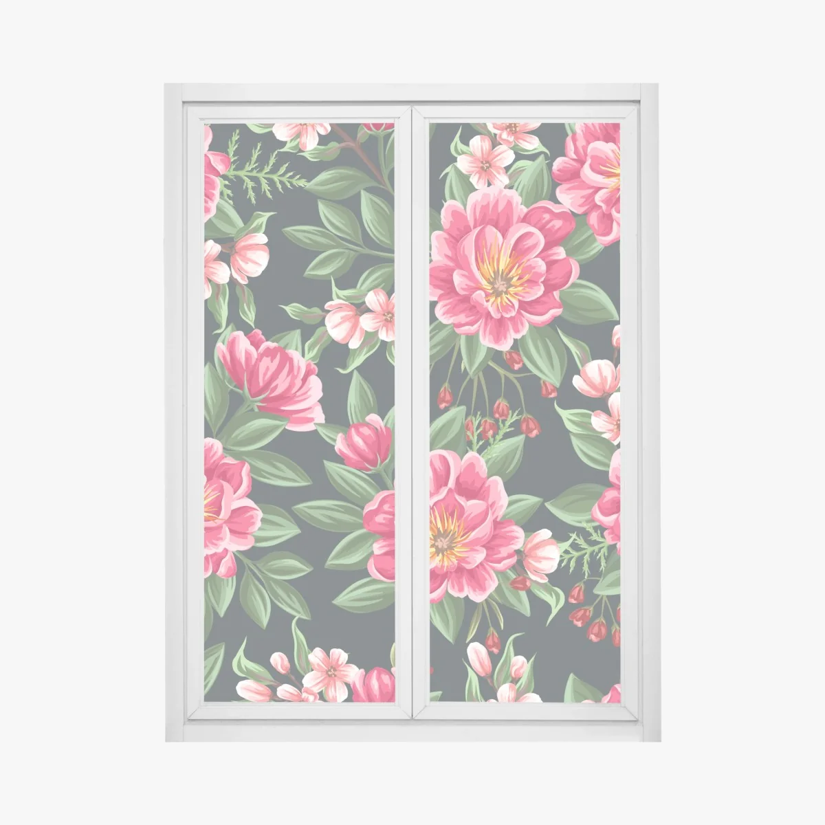 Fensteraufkleber rosa aquarell blumenmuster auf dunklem hintergrund – Wallnifity® Fensteraufkleber rosa aquarell blumenmuster auf dunklem hintergrund – Wallnifity®