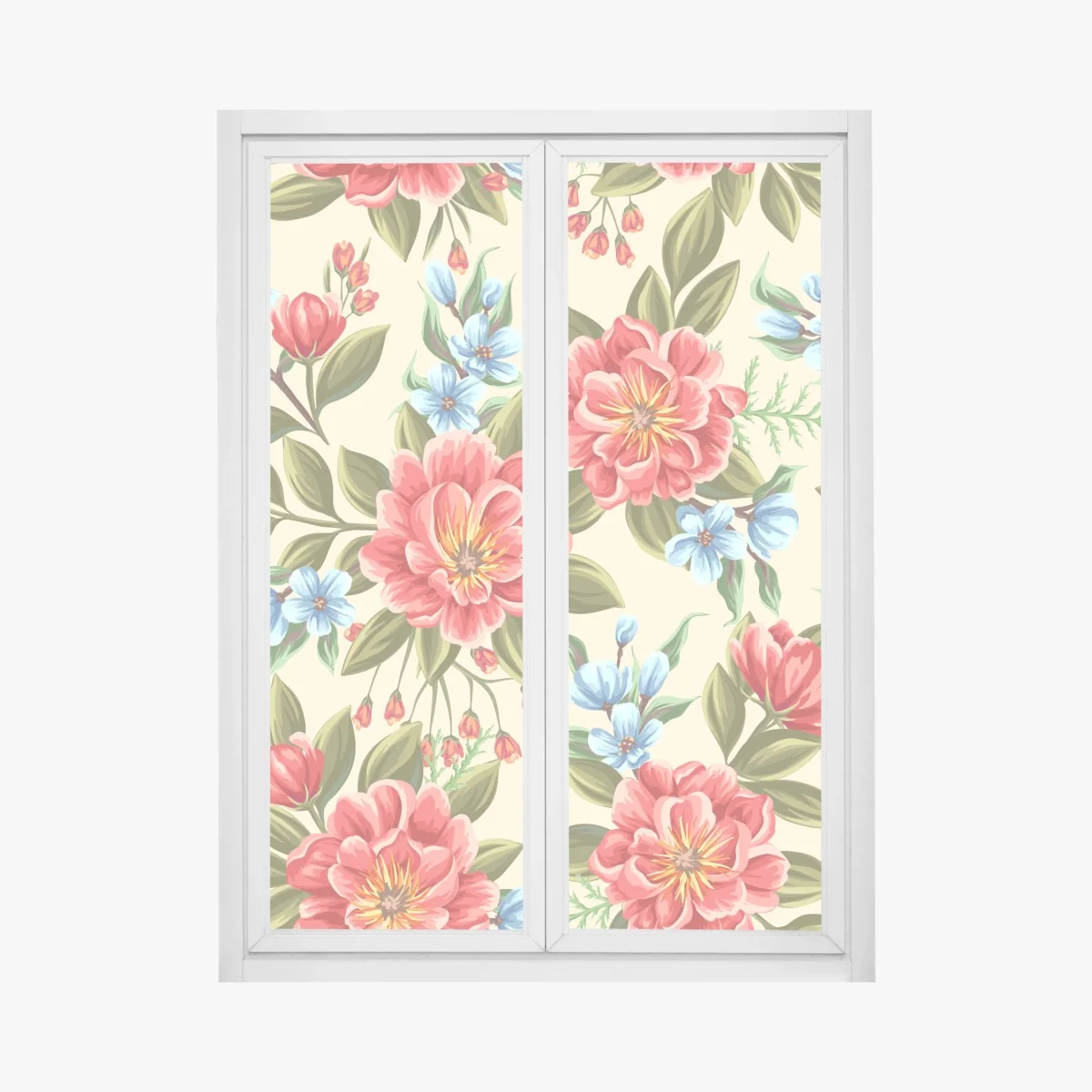 Fensteraufkleber lebhaftes aquarell blumenmuster – Wallnifity® Fensteraufkleber lebhaftes aquarell blumenmuster – Wallnifity®