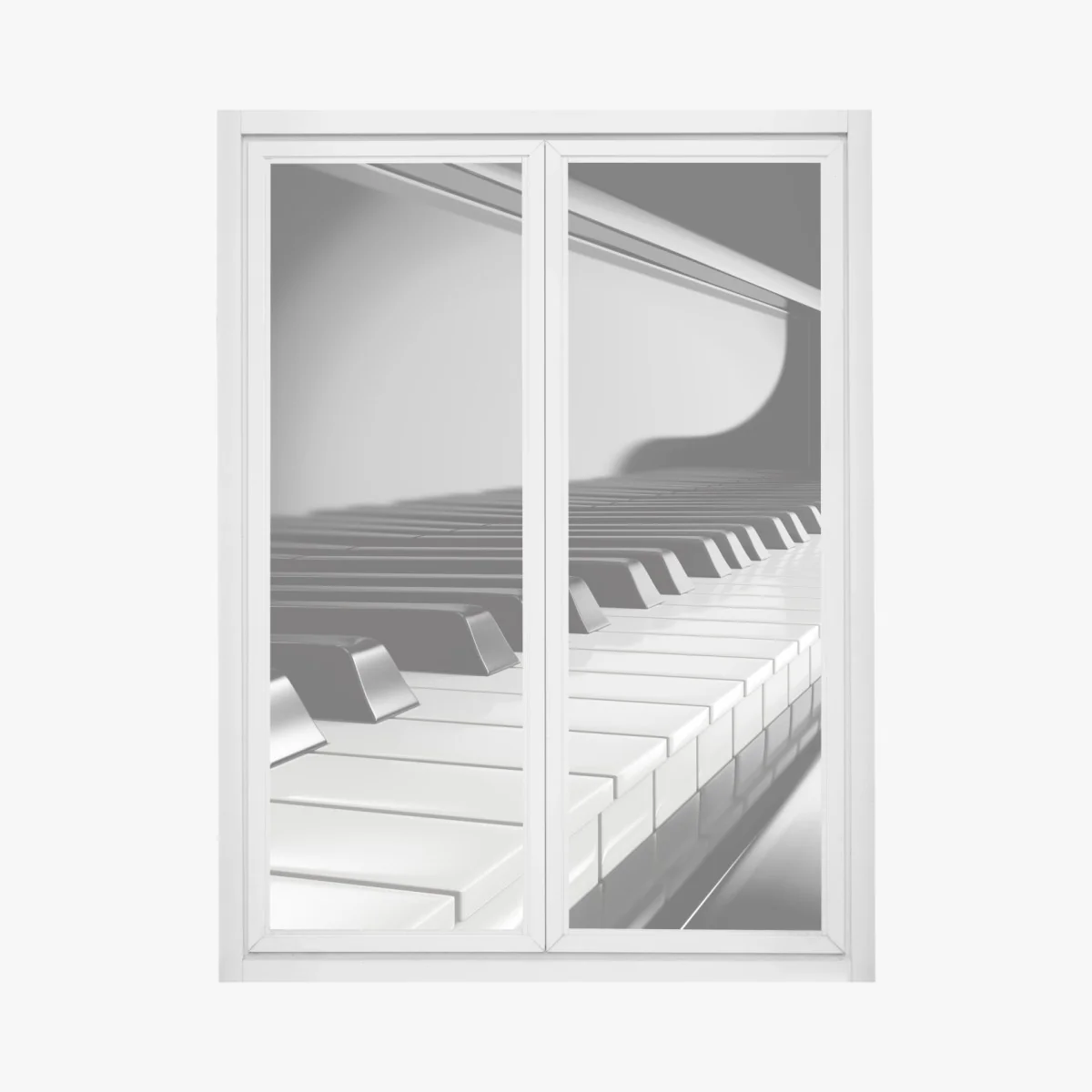 Fensteraufkleber elegante schwarzweiß klaviertasten – Wallnifity®