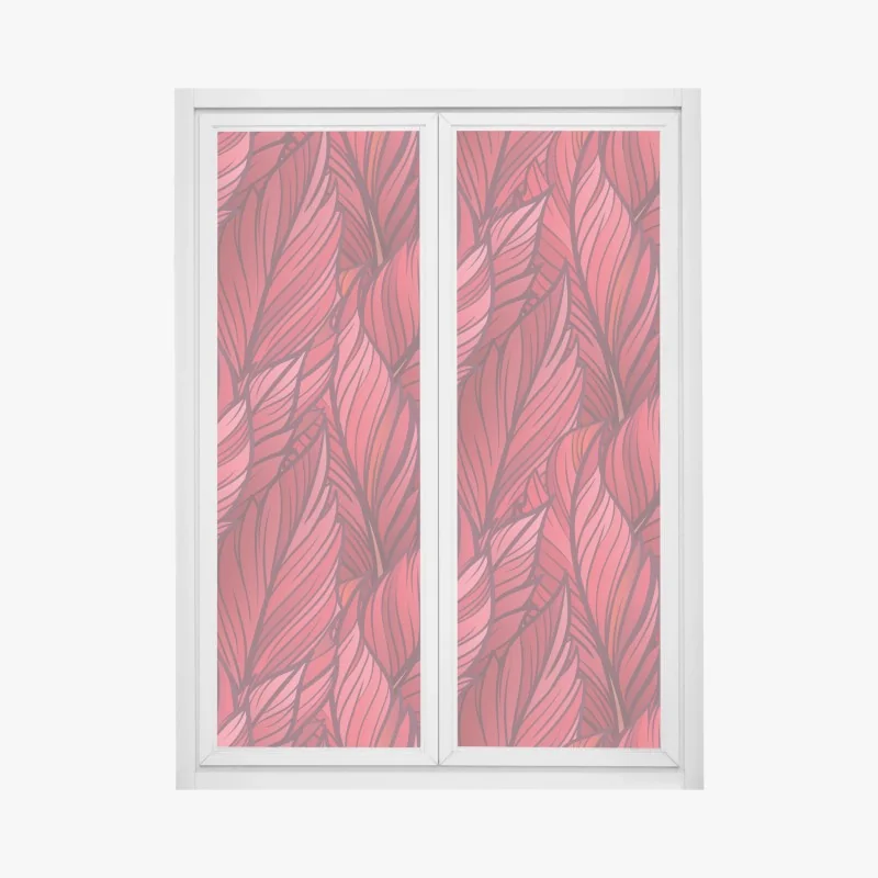 Fensteraufkleber vintage rosa blumenmuster auf tiefgrün – Wallnifity®