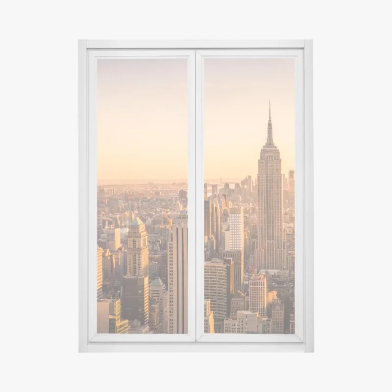 Fensteraufkleber nebliger wald im morgengrauen – Wallnifity®