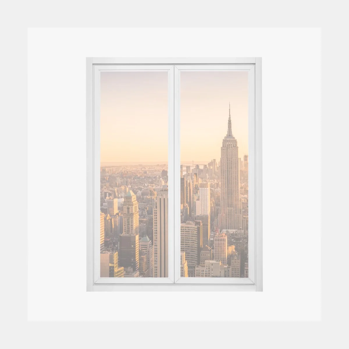 Fensteraufkleber goldener sonnenuntergang über der skyline von New York – Wallnifity® Fensteraufkleber goldener sonnenuntergang über der skyline von New York – Wallnifity®