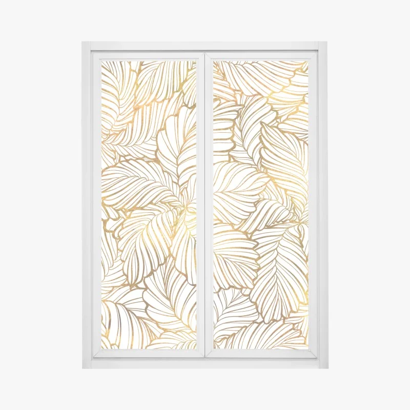 Fensteraufkleber monochromes geometrisches metallmuster – Wallnifity®