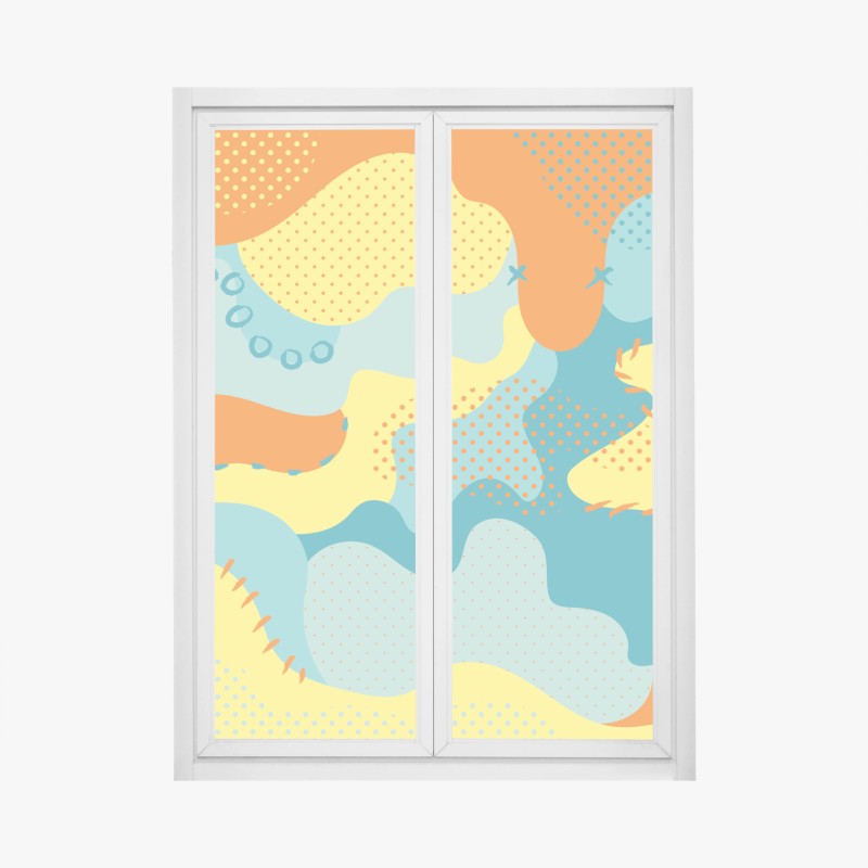 Fensteraufkleber monochromes geometrisches metallmuster – Wallnifity®