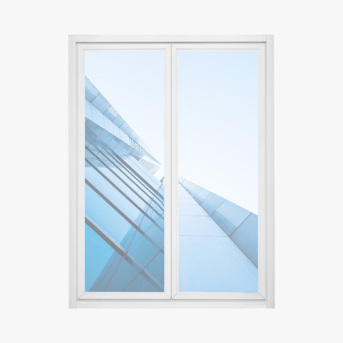 Fensteraufkleber moderne blaue glasfassade – Wallnifity®