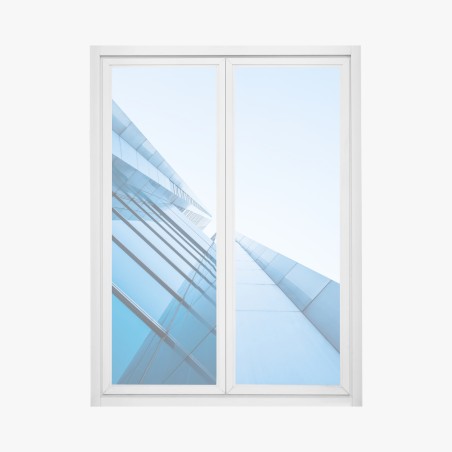 Fensteraufkleber moderne blaue glasfassade – Wallnifity®