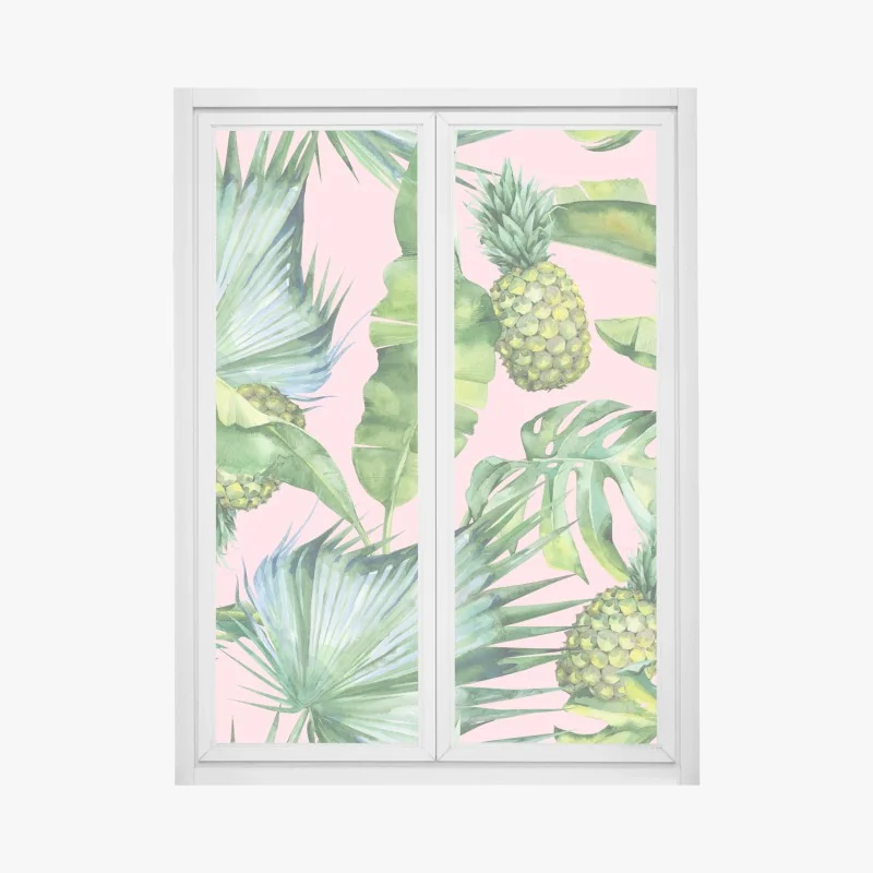 Fensteraufkleber monochromes geometrisches metallmuster – Wallnifity®