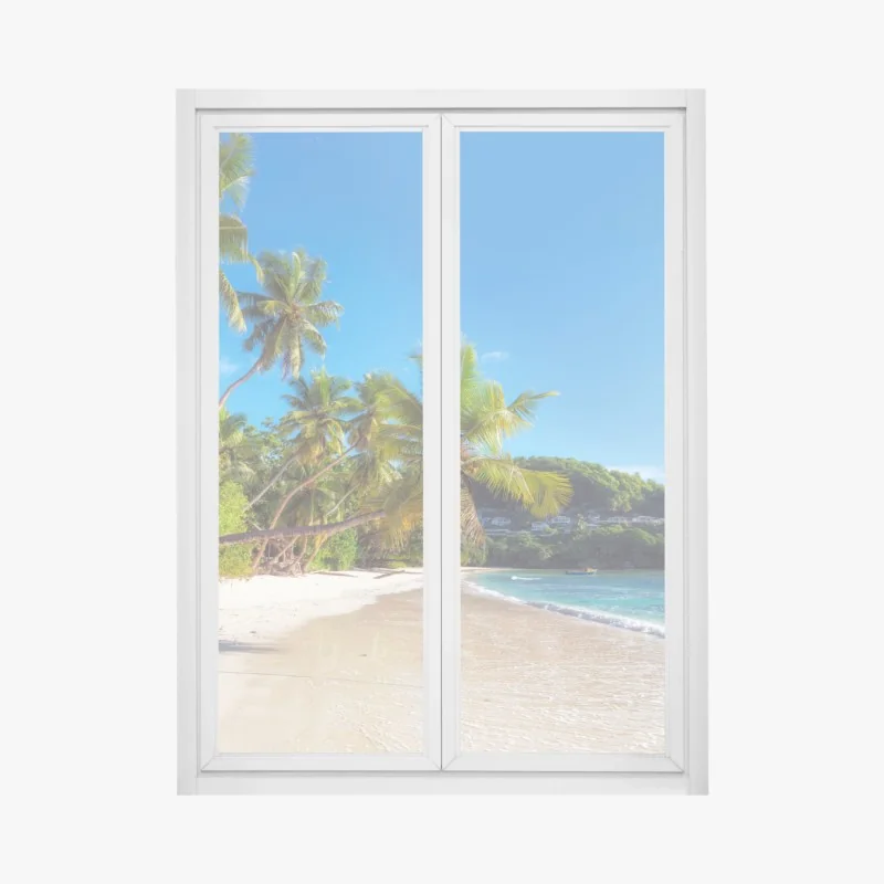 Fensteraufkleber tropischer palmstrand