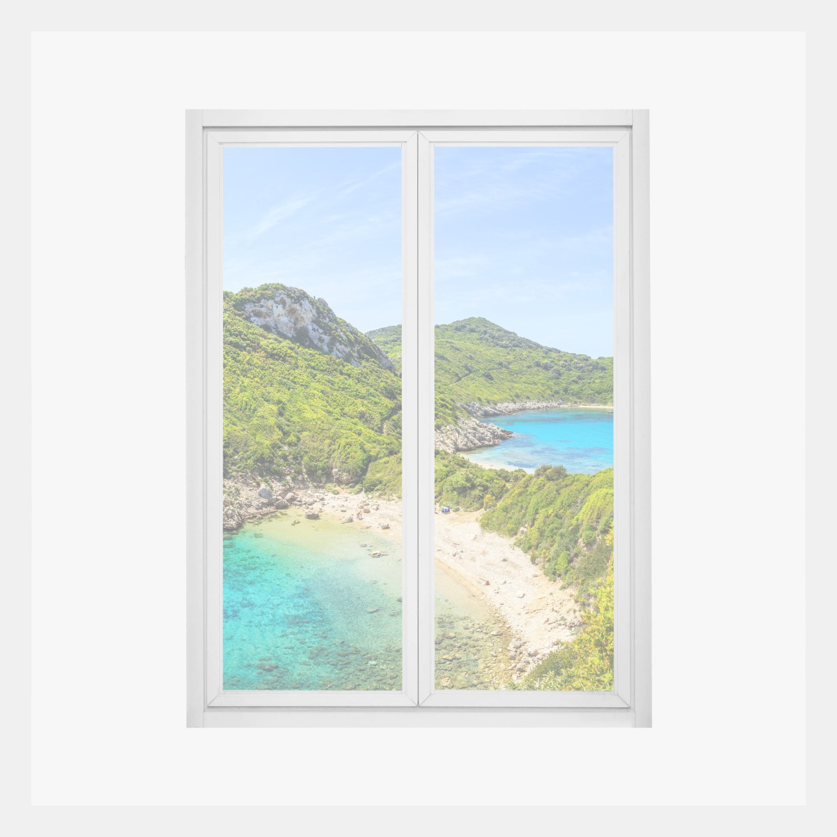 Fensteraufkleber türkisbucht auf einer insel – Wallnifity®