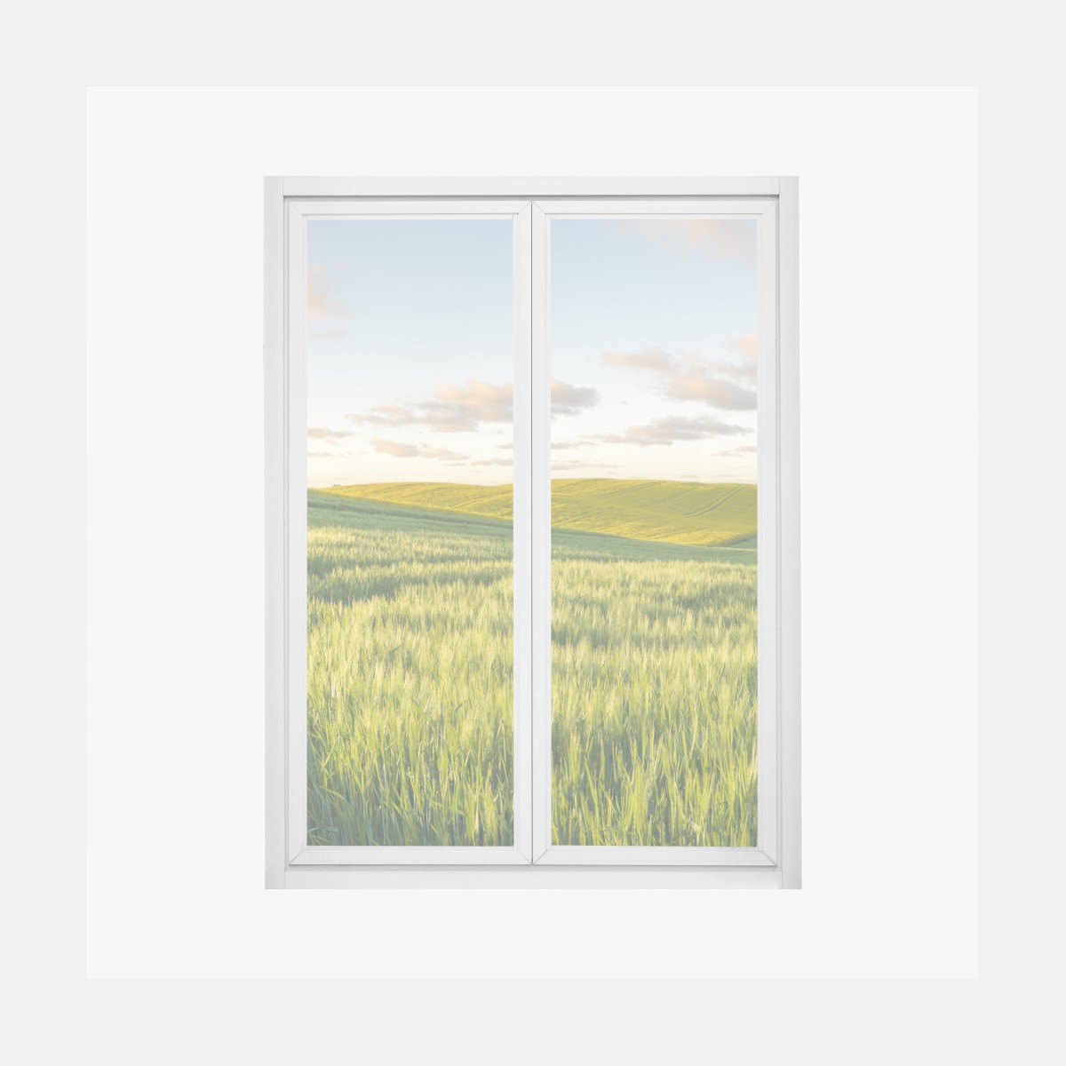 Fensteraufkleber ruhige grüne wiesen panorama – Wallnifity® Fensteraufkleber ruhige grüne wiesen panorama – Wallnifity®