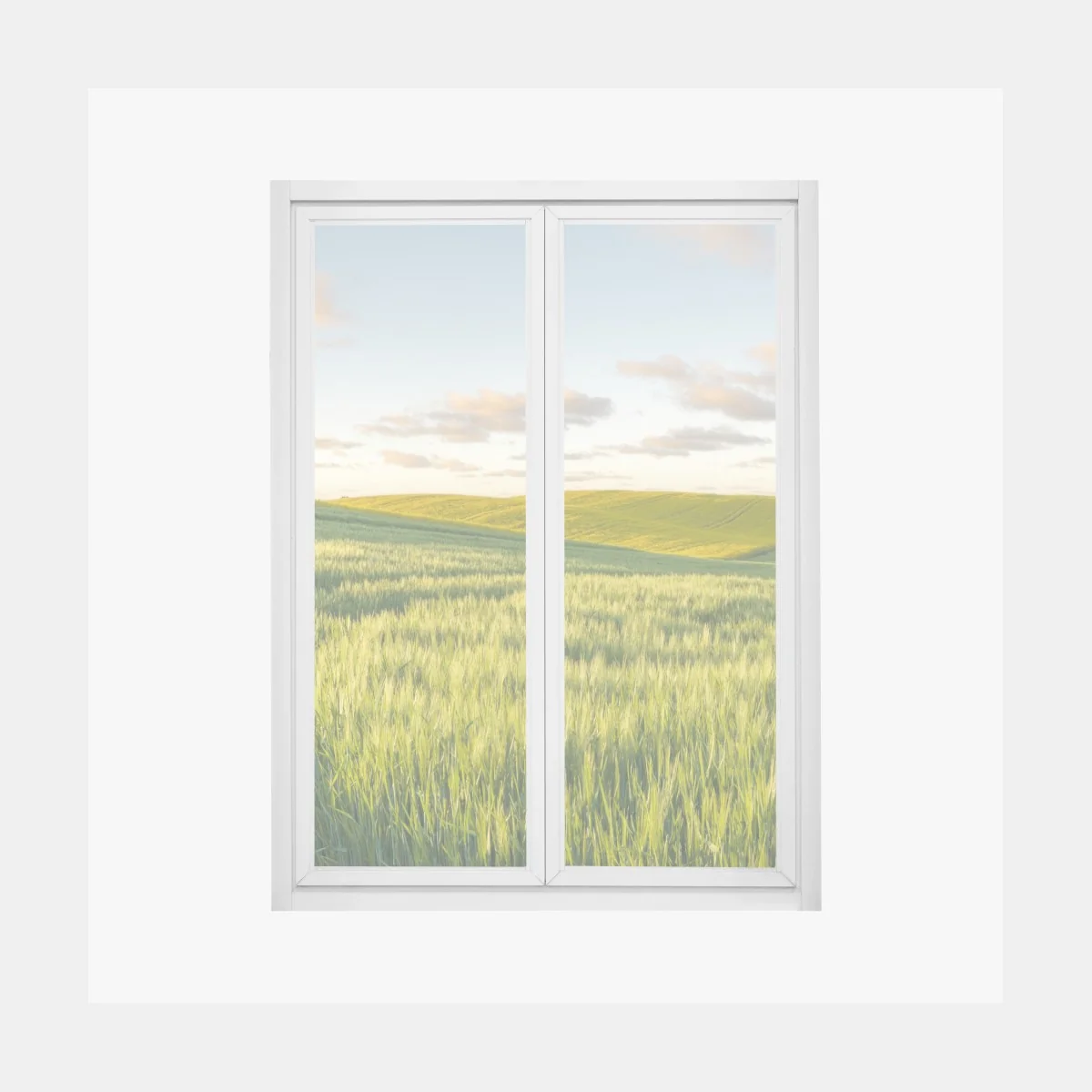 Fensteraufkleber ruhige grüne wiesen panorama – Wallnifity®