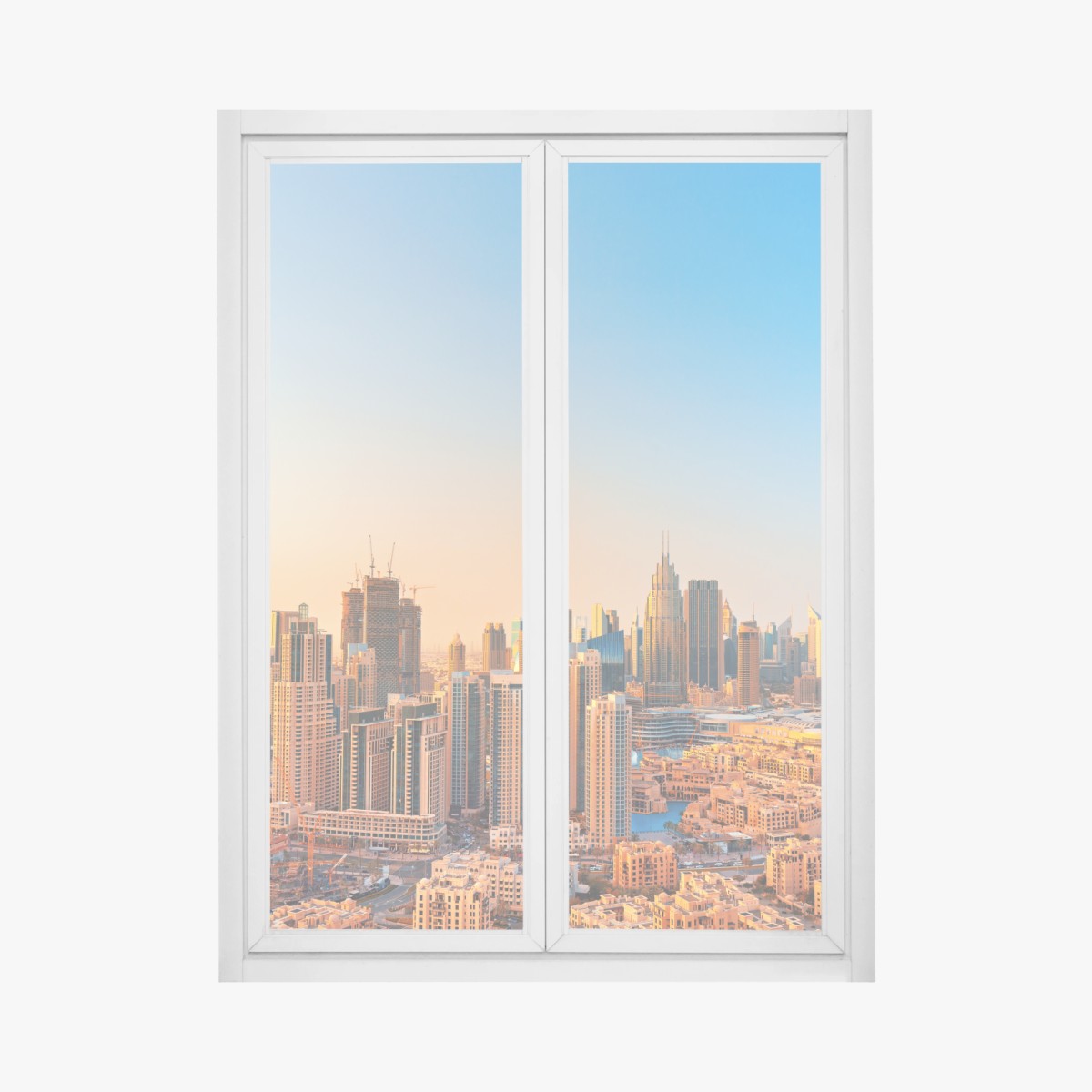 Fensteraufkleber Dubai skyline in der goldenen stunde – Wallnifity®