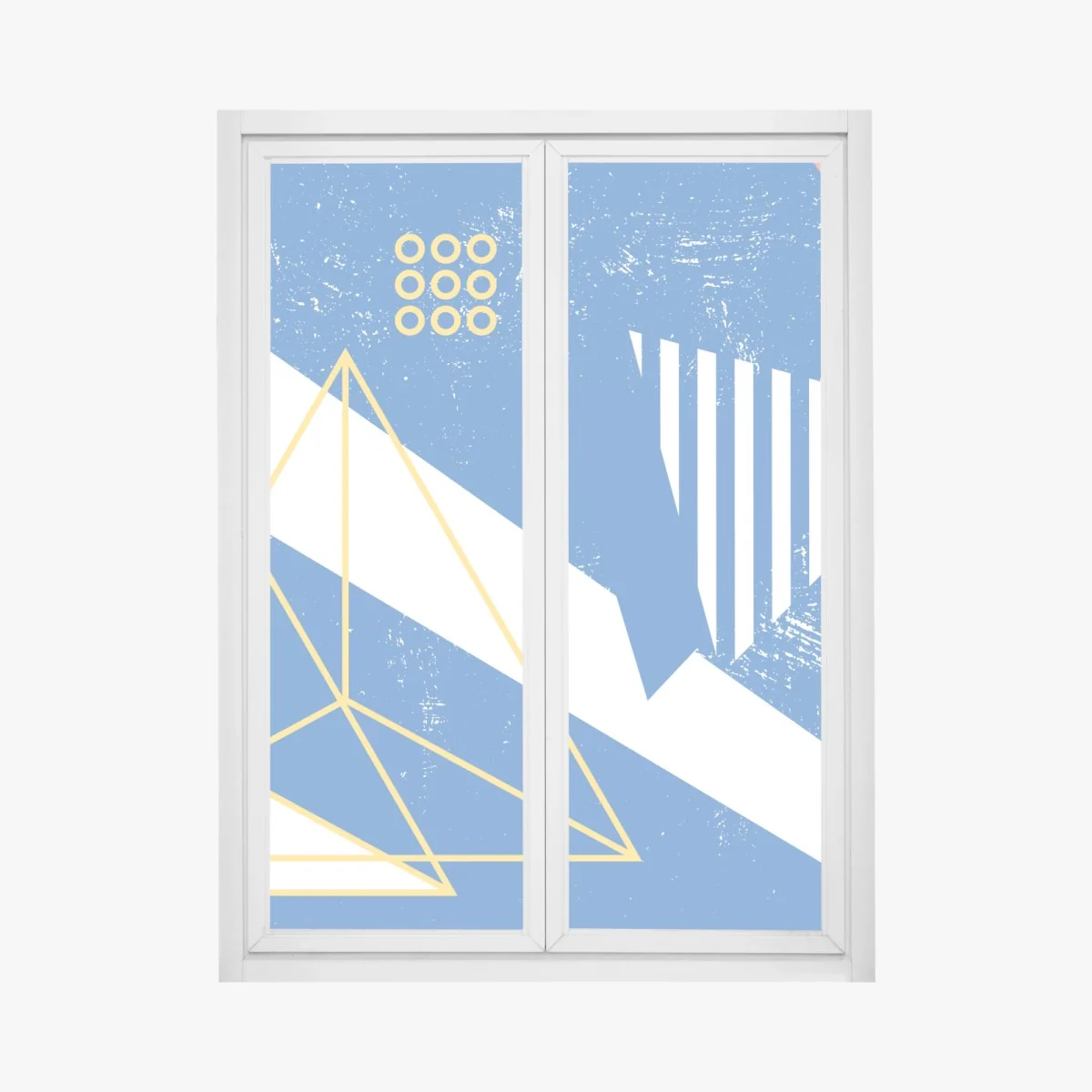 Fensteraufkleber geometrische abstraktion in blau – Wallnifity® Fensteraufkleber geometrische abstraktion in blau – Wallnifity®