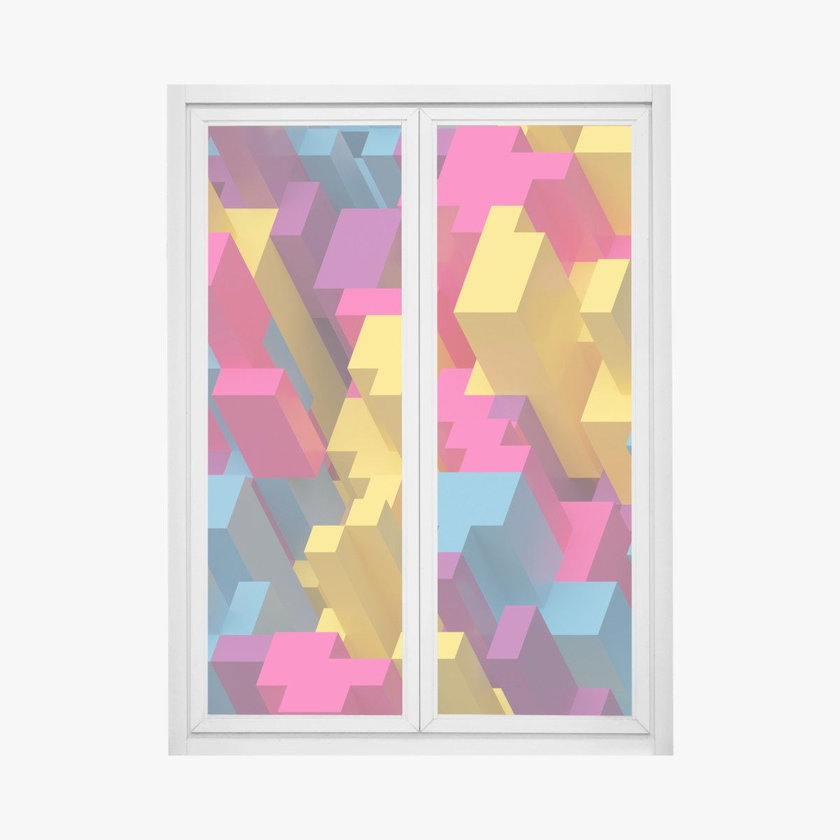 Fensteraufkleber buntes 3d-voxel-muster – Wallnifity® Fensteraufkleber buntes 3d-voxel-muster – Wallnifity®