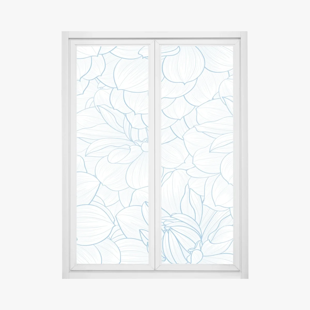 Fensteraufkleber zartes blaues blumenmuster – Wallnifity® Fensteraufkleber zartes blaues blumenmuster – Wallnifity®