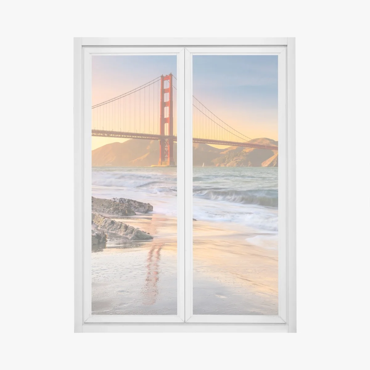 Fensteraufkleber sonnenuntergang an der Golden Gate Bridge – Wallnifity® Fensteraufkleber sonnenuntergang an der Golden Gate Bridge – Wallnifity®
