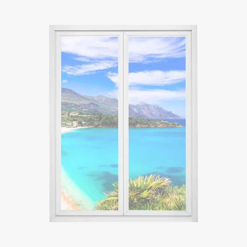 Fensteraufkleber goldene linien berglandschaft auf dunkelblauem hintergrund – Wallnifity®