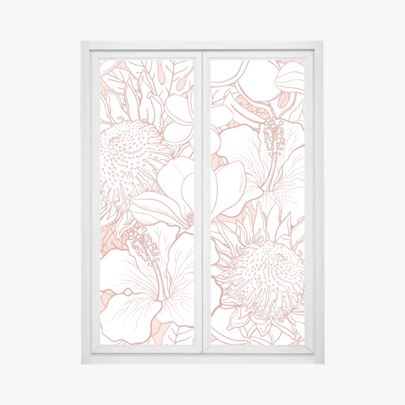 Fensteraufkleber sanftes aquarellmuster mit eukalyptusblättern – Wallnifity®