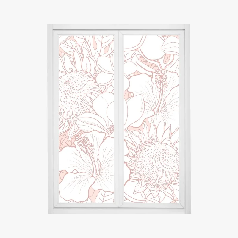 Fensteraufkleber goldener tropischer strand bei sonnenuntergang – Wallnifity®