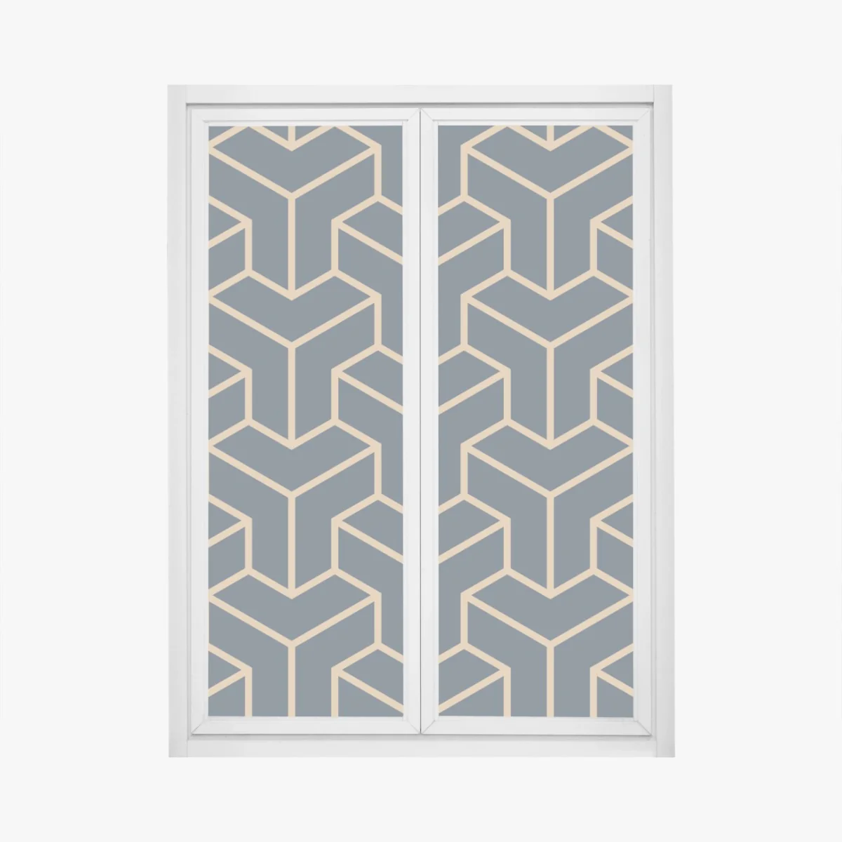 Fensteraufkleber marineblaues geometrisches würfelmuster – Wallnifity® Fensteraufkleber marineblaues geometrisches würfelmuster – Wallnifity®