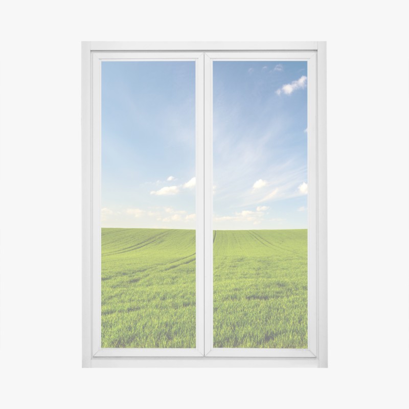 Fensteraufkleber frühlingsgrüne wiesenpanorama