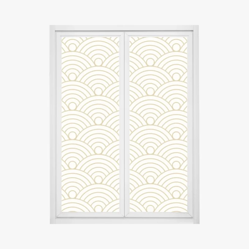 Fensteraufkleber goldenes seigaiha wellenmuster