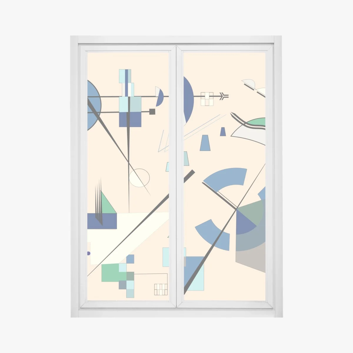 Fensteraufkleber geometrische pastellkomposition – Wallnifity® Fensteraufkleber geometrische pastellkomposition – Wallnifity®