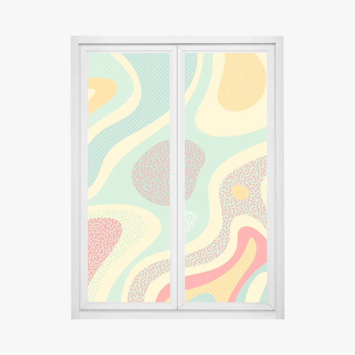 Fensteraufkleber pastelliges organisches abstraktes muster – Wallnifity®