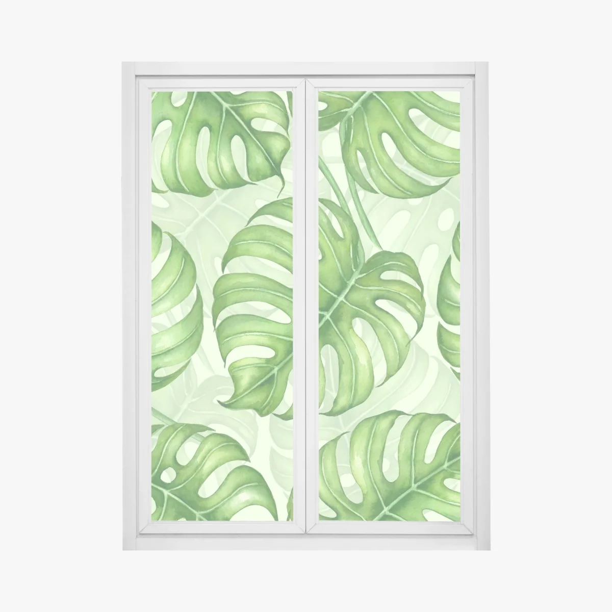 Fensteraufkleber aquarell monstera blättermuster – Wallnifity® Fensteraufkleber aquarell monstera blättermuster – Wallnifity®