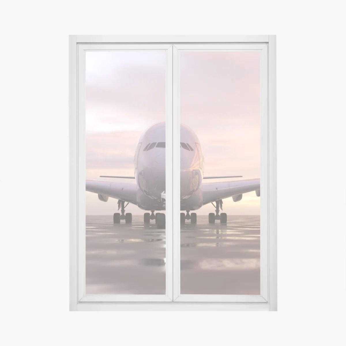 Fensteraufkleber jet auf der startbahn bei sonnenuntergang – Wallnifity® Fensteraufkleber jet auf der startbahn bei sonnenuntergang – Wallnifity®