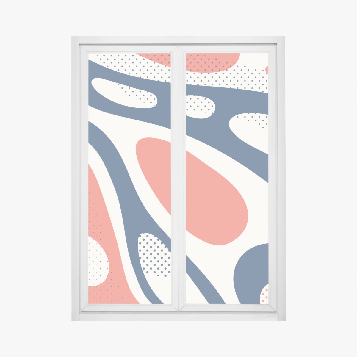 Fensteraufkleber retro korallenrot und marineblau abstraktes muster – Wallnifity®