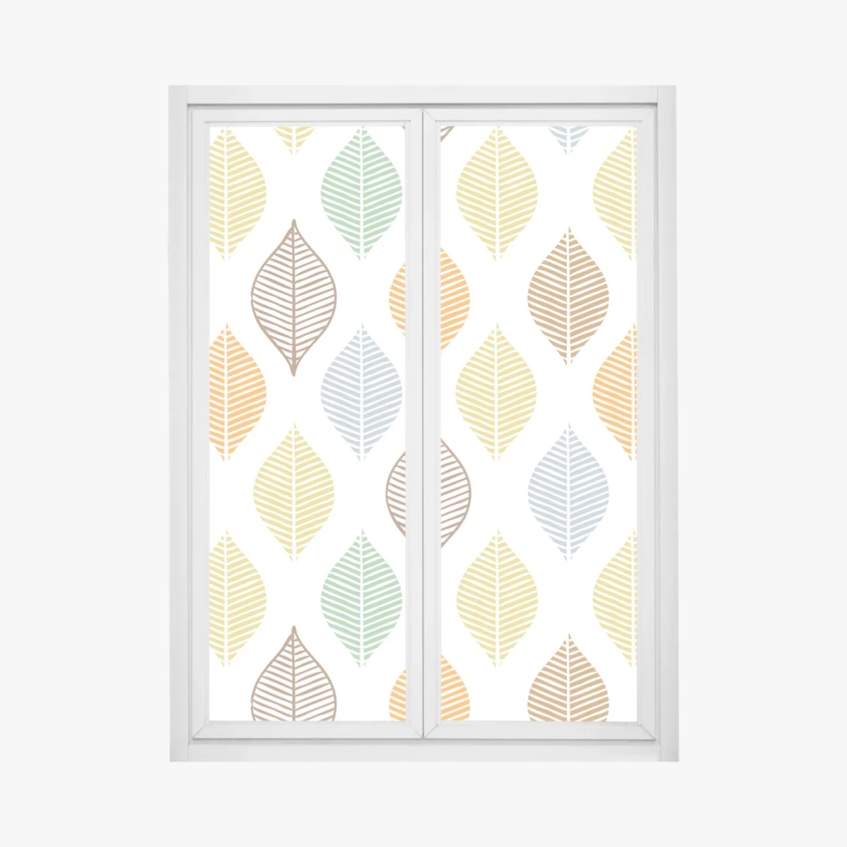 Fensteraufkleber pastelliges blättermuster für die wand – Wallnifity® Fensteraufkleber pastelliges blättermuster für die wand – Wallnifity®