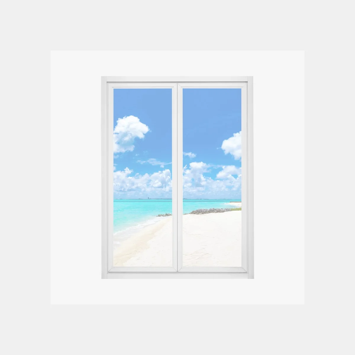 Fensteraufkleber Malediven türkisstrand panorama – Wallnifity® Fensteraufkleber Malediven türkisstrand panorama – Wallnifity®