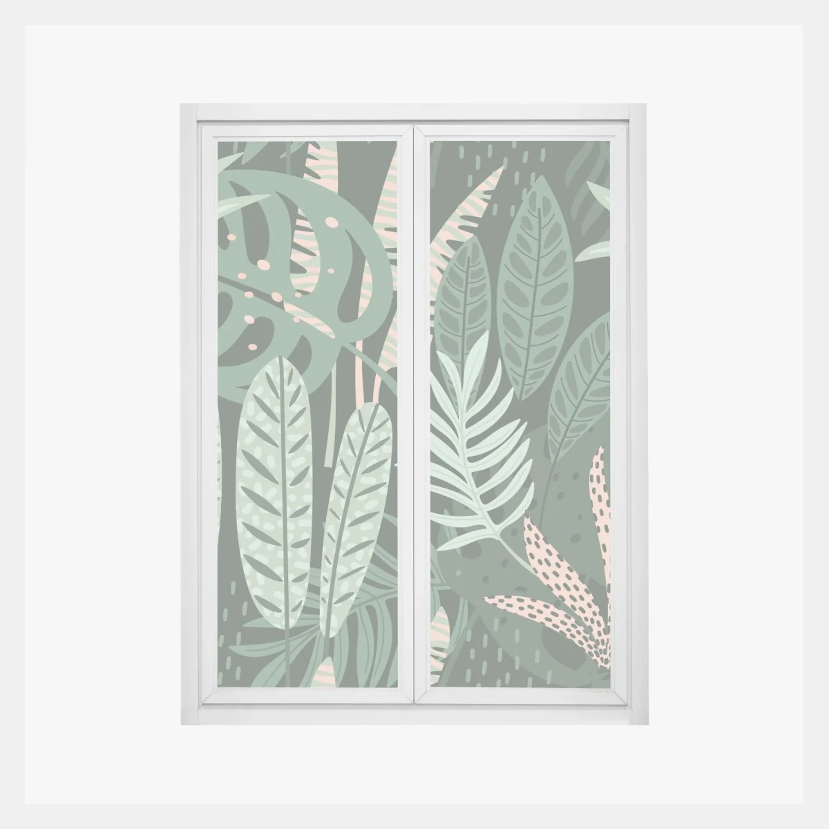 Fensteraufkleber tropisches blattmuster – Wallnifity® Fensteraufkleber tropisches blattmuster – Wallnifity®